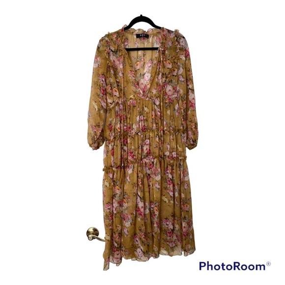 O.P.T x Anthropologie Felicity Tiered Midi Dress: Size Small - Picture 6 of 11